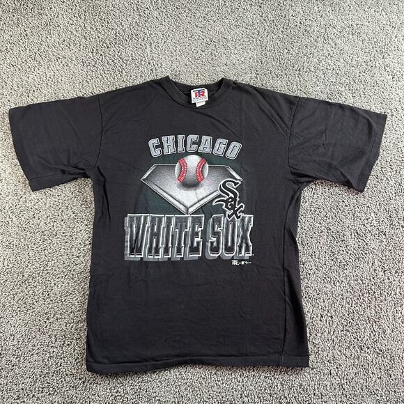 VINTAGE Chicago White Sox Shirt Boys Extra Large Black White 1994 Team Rated * - Picture 1 of 12